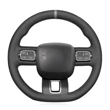 Black Suede Steering Wheel Covers for Citroen C3 Aircross C5 Berlingo 2016-2022