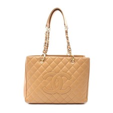 Chanel Matelasse Gst Tote Bag Leather Women Brown One Size