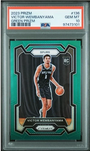 2023 PRIZM #136 VICTOR WEMBANYAMA Green Prizm Rookie | PSA 10👽👽
