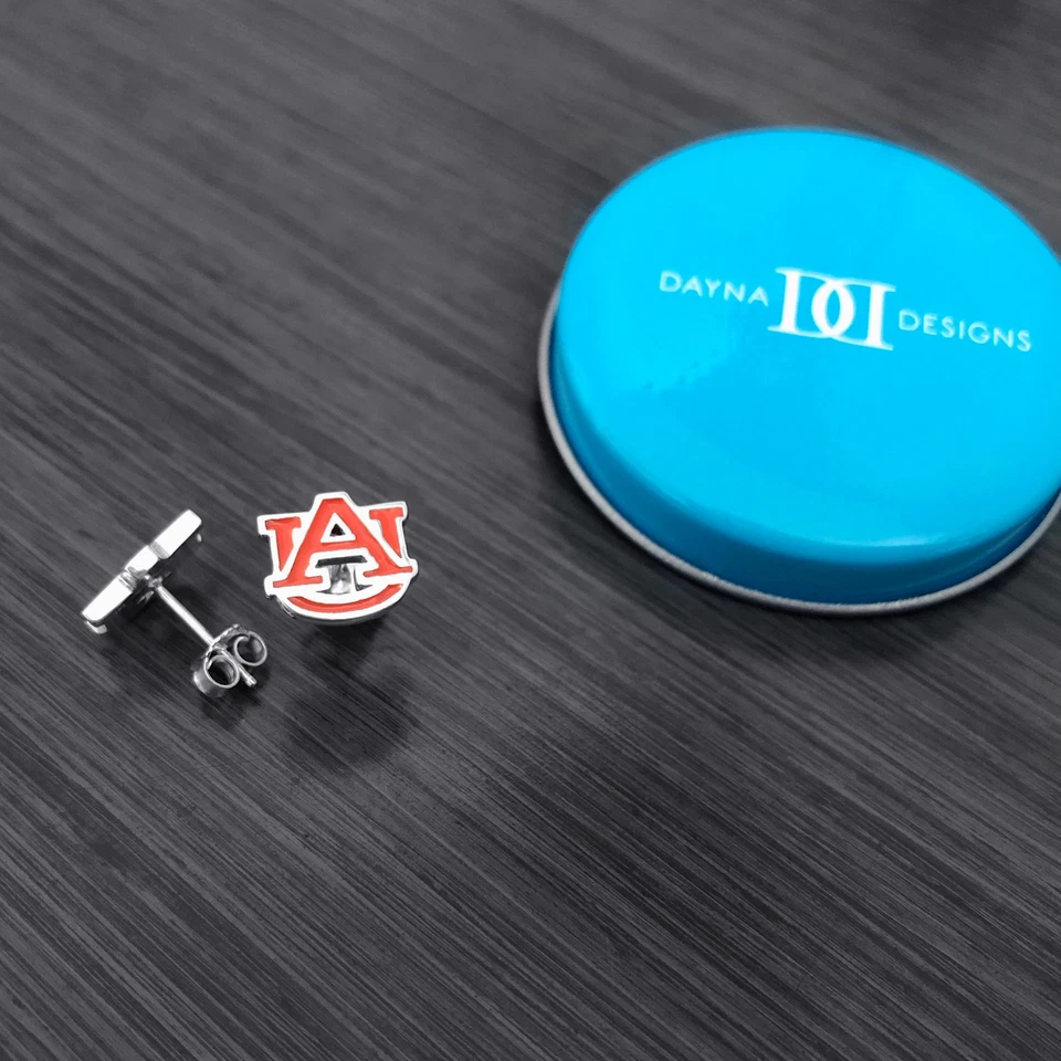 Women's Dayna Designs Auburn Tigers Enamel Post Earrings - Image 2 of 2