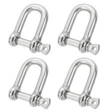 4x 7/16"(11,72mm) 316 Edelstahl D-Ring f&uuml;r Bootskette, silber