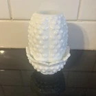 Fenton Vtg Fairy Lamp Light White Hobnail Milk Glass 4.5" Tealight Candle Holder