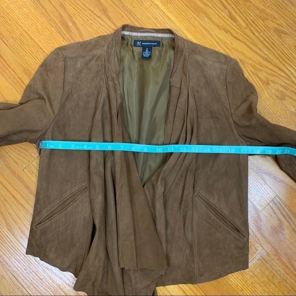 Leather Drape Front Jacket Suede Small Leather - image 5