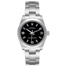 Rolex Midsize Black Dial Blue Hour Marker Ladies Watch 177200 Card 2