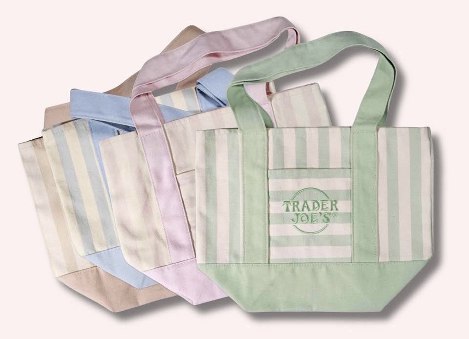 【新色】Trader Joe's Stripedミニトート4色セット Trader Joe's Striped Canvas Mini Tote Set of 4 Summer 2026