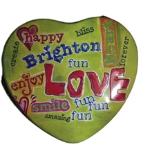 Brighton Heart Shaped Tin Jewelry Keepsake Gift Box Collectible Neon Retro