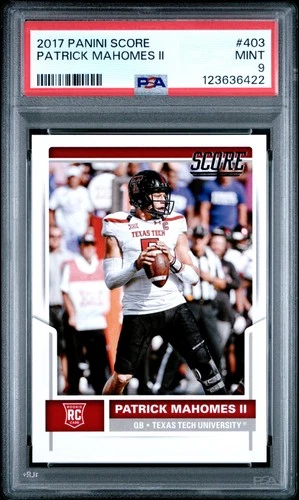 2017 PANINI SCORE #403 PATRICK MAHOMES II ROOKIE RC PSA 9