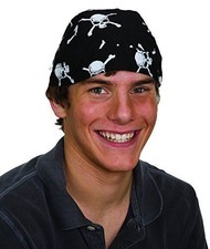 Pirate Bandana - Skulls  Crossbones - Biker - Costume Accessory - One Size