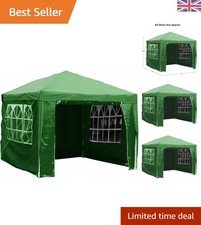 Gazebo verde 3x3m con lati rimovibili - baldacchino perfetto per riunioni all'aperto