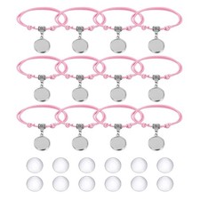 Bracelet Blanks for Jewelry Making 12pcs 16mm Pink