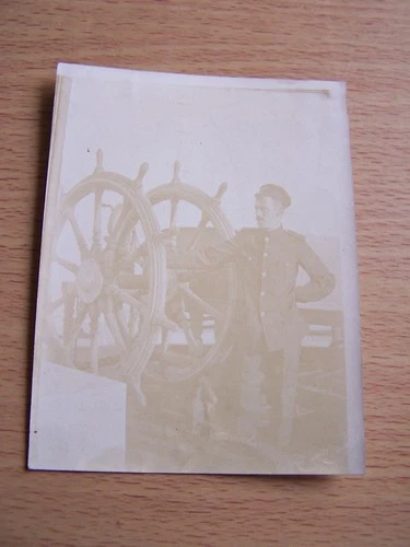 Naval Sailor Engineer in Uniform Vintage Photo SS Brodness May 24th 1915 WW1