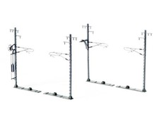 KATO N Gauge Single-Track Wide Overhead Line Pole, Gray, Pack of 20, 23-066-1