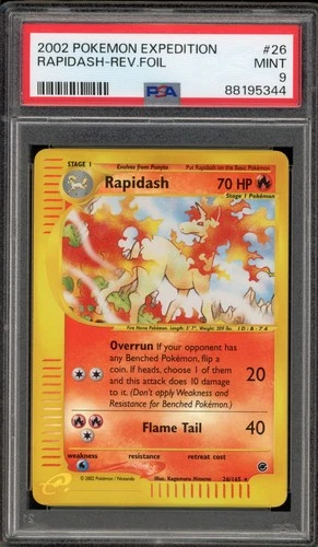 Pokemon Rapidash Expedition Reverse Holo Rare #26 PSA 9 Mint