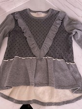  Red valentino grey woman’s hi low sweatshirt with polka dotted tulle size mediu