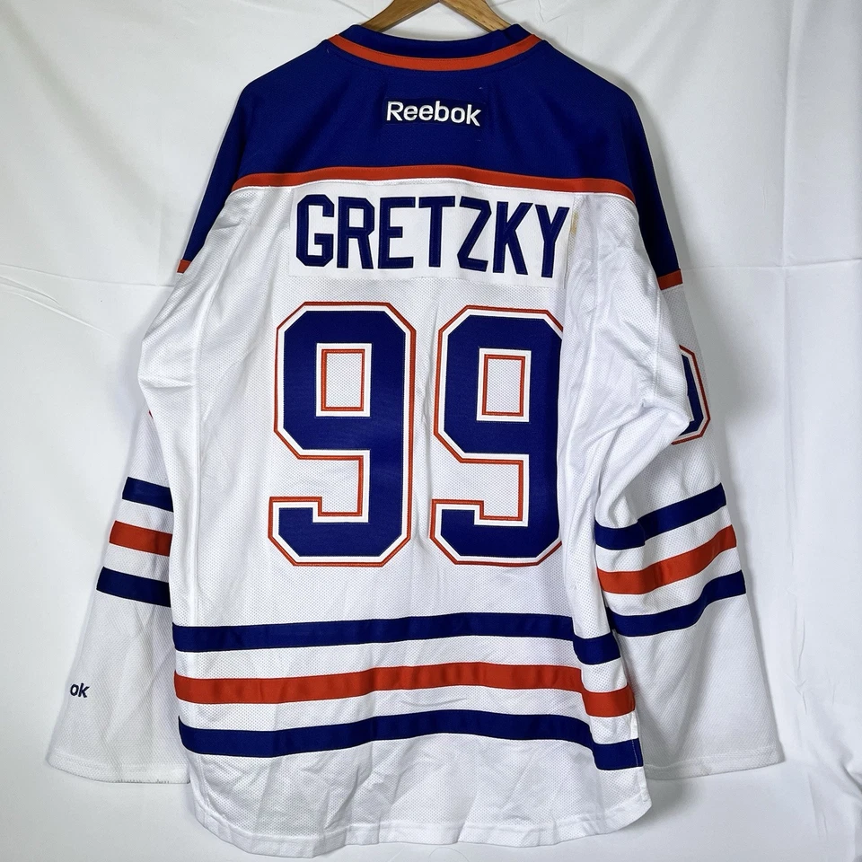CAMISETA VINTAGE REEBOK 2013 AUTÉNTICA EDMONTON OILERS WAYNE GRETZKY #99 PARA HOMBRE L Foto 4 de 4