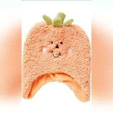 Izzy and Oliver Infant Super Soft Winter Hat New Baby Pumpkin Character, Orange