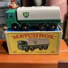 Matchbox Lesney No. 32 BPW Leyland BP Fuel Tanker Truck w/E4 Style Box
