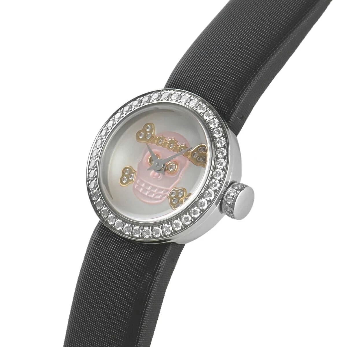 Montre Femme Christian Dior La D de Dior Quartz Diamant Blanc Coquillage Crâne, Occasion