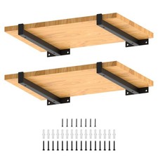 4 Pcs Heavy Duty Shelf Brackets 12 Inch Industrial Metal Floating Bracket She...