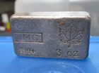 3 oz JMC Maple Leaf Johnson Matthey Canada Poured Vintage Silver Bar