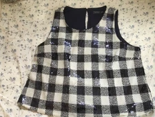 Vineyard Vines Silver Sequin Top Fun and Flirty X-Large blue