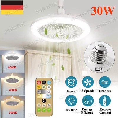 LED Deckenventilator Ventilator Lüfter Deckenlampe Beleuchtung mit Fernbedienung