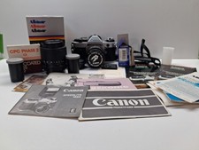 Canon AE-1 Program fotocamera reflex pellicola 35mm + OBIETTIVO EXTRA funzionante Giappone 