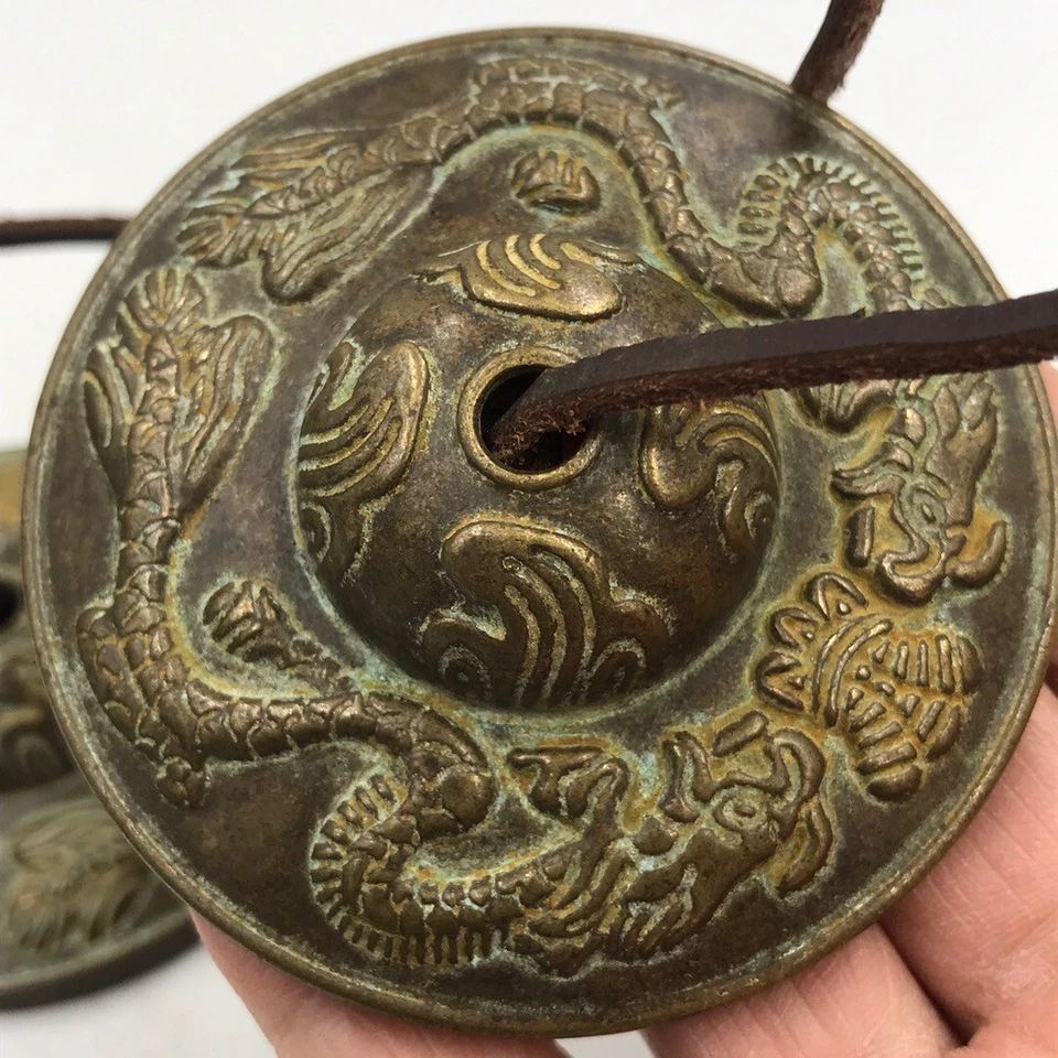 Campana nepalí de latón puro instrumento musical colgante adorno decoración Foto 2 de 4