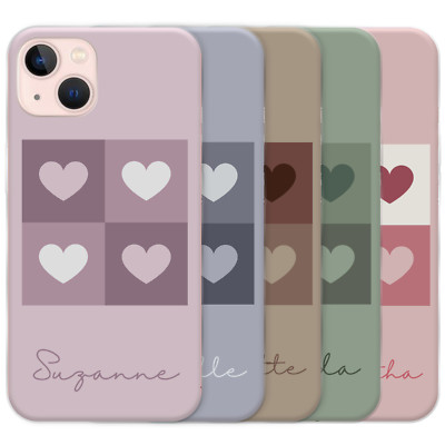 Personalisierte Handyhülle Name Pastell Silikon Cover für iPhone XR 11 12 13 14 15