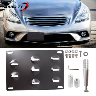 Front Bumper License Plate Tow Hook Mount Bracket For Infiniti Q60 G37 Q50