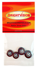 4 Brightvision Redline Wheels 2 Large 2 Medium Bright Chrome Cap Style