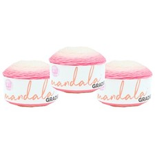  3 Pack Lion Brand Yarn 558-200DG Mandala Gradient Yarn, Light Pink