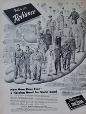 1944 Reliance Manufacturing Company Military Uniforms Big Yank Vintage Print Ad