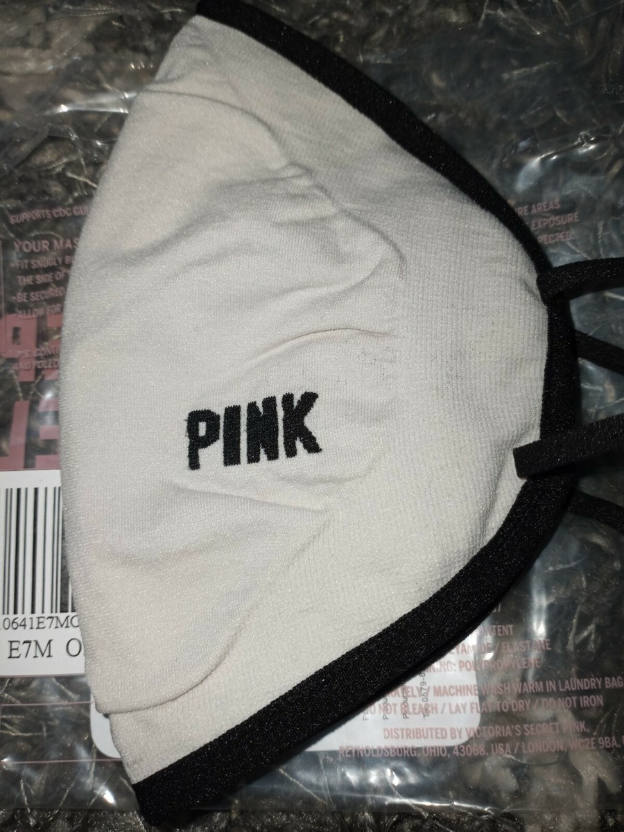 NEW Victoria Secret pink REUSABLE & Washable Face MAsk lt grey