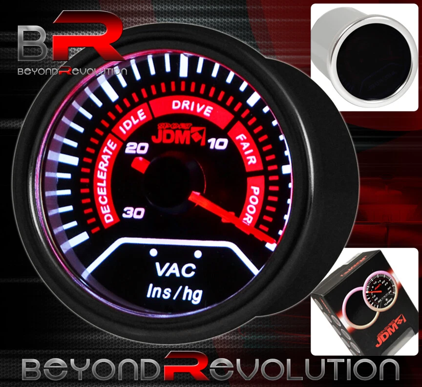 52mm Double Carbon Pod Holder Oil Temperature Vacuum Gauge Ratio Meter Glow Dial - Image 3 of 3