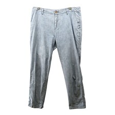 Gap Girlfriend Khaki Chambray Pants Womens Size 8 Blue Cotton Lightweight