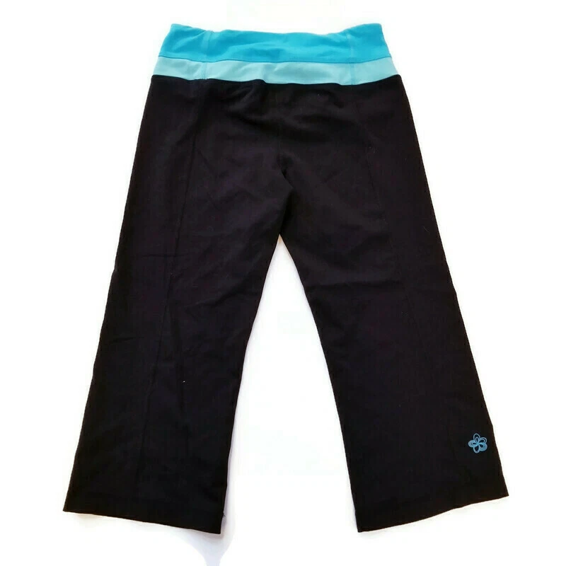 Леггинсы Tuff Athletics женские размер XS черные бирюзовые укороченные капри для йоги тренажерного зала фитнеса - Изображение 3 из 4