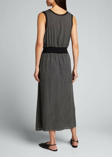 425 NEW THEORY Diamond Print Silk Dress 