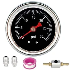 0-30psi Fuel Pressure Gauge Liquid Regulator Gauge 1/8" NPT W/ AN6 Fitting