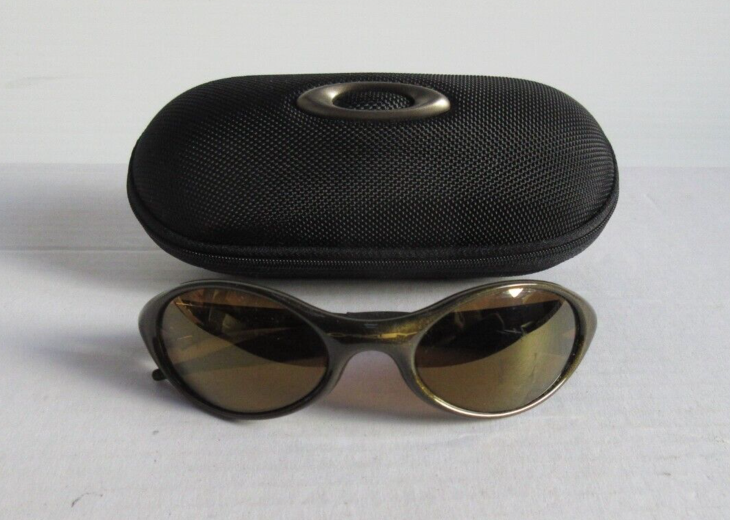 Vintage Oakley Eye Jacket Metallic Brown Sunglasses Made in Vintage Oakley Eye Jacket Metallic Brown Sunglasses Made in