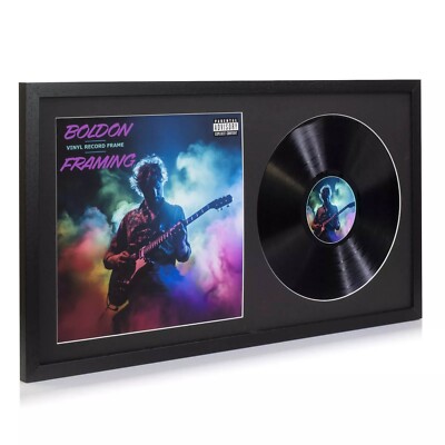 12'' Vinyl LP Schallplatte und Album Cover schwarzer Rahmen Erinnerungsstücke Wandkunst Display