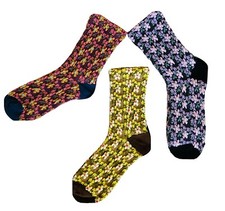 Women  s Socks Floral Cotton Bamboo Blend Multicolor Comfy One Size One Pair