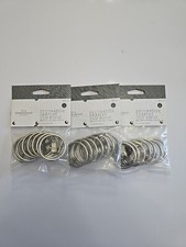 Set of (3) 7 packs Brushed Nickel Decorative 1.5" Drapery Clip Rings **NEW**