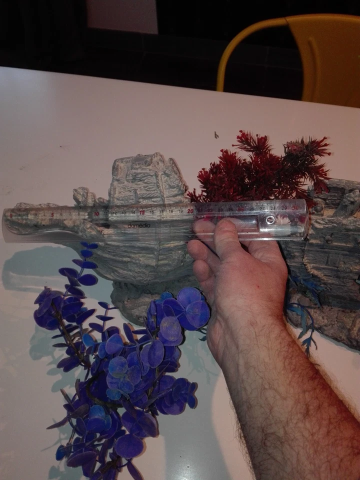 Décoration aquarium - Bateau Navire Tronc Rocher Pont Statue Tonneau - Photo 1/4