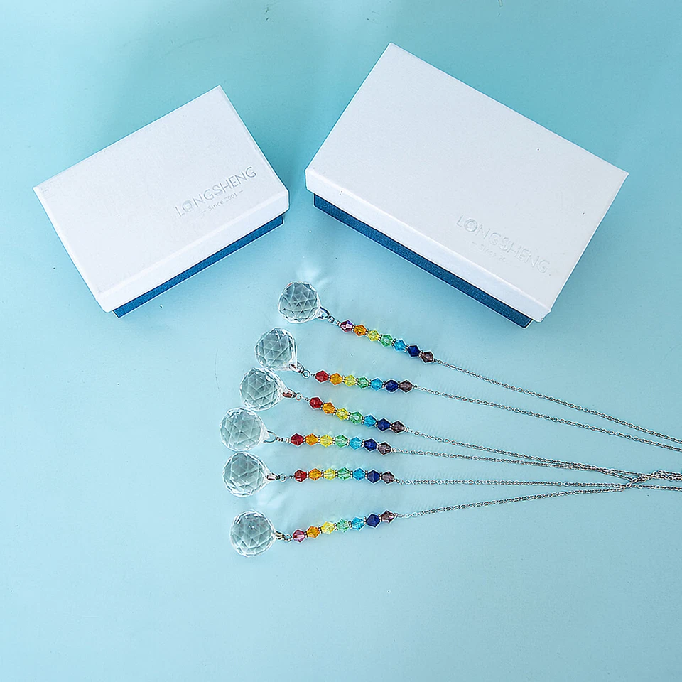 6Pcs Crystal Suncatcher Chandelier Prism Hanging Window Rainbow Maker Home Decor - Image 3 of 4