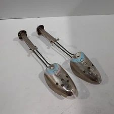 Vintage Pair 1970s EKCO Metal Adjustable Shoe Shape Keepers Tree Stretchers, USA