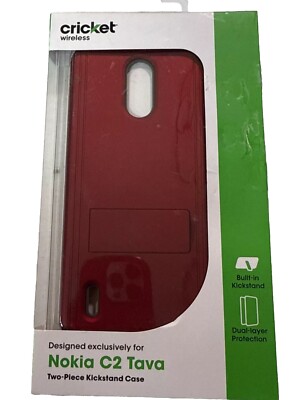 Cricket Nokia C2 Tava Case Cover Piece Kickstand Red