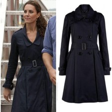 Ex Con Ted Baker Navy Blue 'jinan' Trench Coat Size 3 Uk 12 Us 8 Km Royal Kate