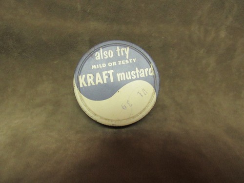 Vintage Salad Dressing Advertisng Kraft Mustard Jar Bottle Cover/Lid ONLY