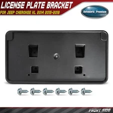 Front Plastic License Plate Bracket for Jeep Cherokee KL 2014-2018 w/ Hardware